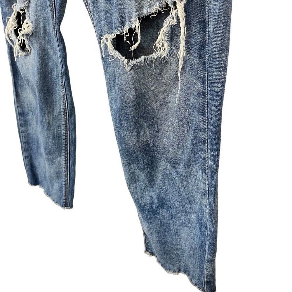 American Eagle Tomgirl Tom Girl Womens Distressed Mid Rise Stretch Jeans sz 14 - Picture 8 of 16